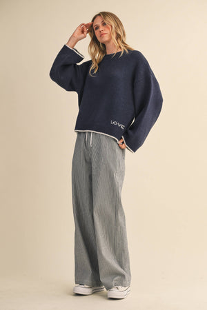Navy Love Sweater