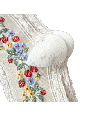 Rufia - Garden Trail Embroidered Crew Socks
