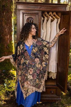 Lionheart Bohemian Goddess Starduster Kimono with botanicals