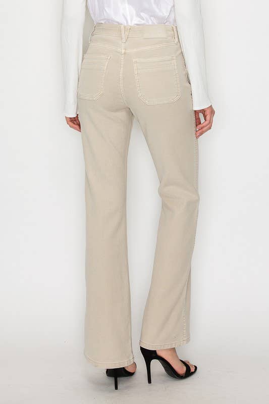 High-Rise Tummy Control Garment-Dyed Bootcut Jeans