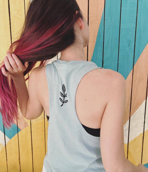 Feel the Earth Women's Racerback Cropped Tank, Boho Top.