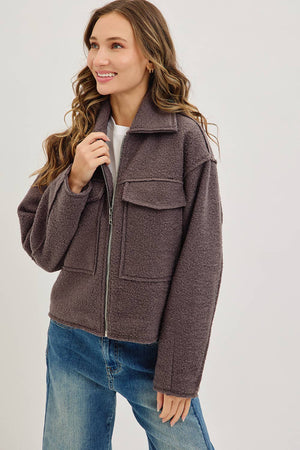 Textured Bomber Jacket