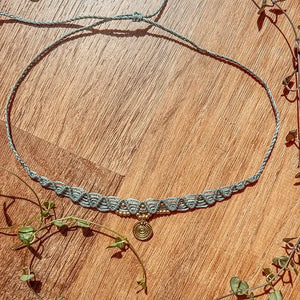 Macrame Beaded Pendant Choker