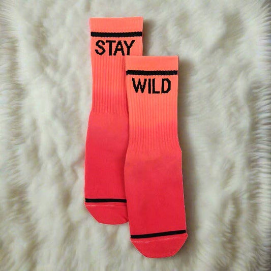 “Stay Wild” Crew Socks – Ombre by Atticus Poetry