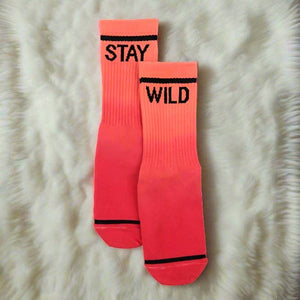 “Stay Wild” Crew Socks – Ombre by Atticus Poetry