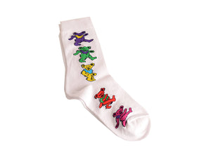 Grateful Dead Dancing Bears Socks - White