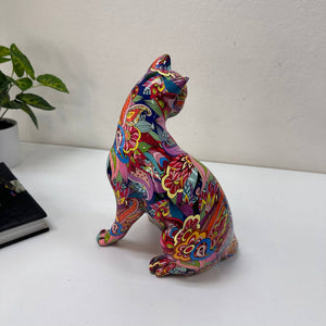 Resin Craft Floral Cat Table Top