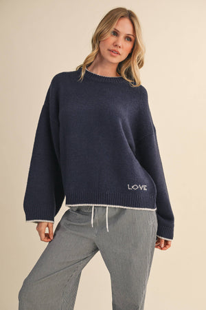Navy Love Sweater