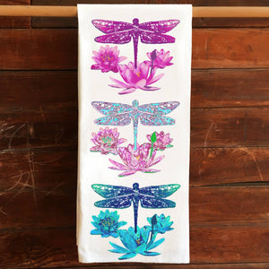 Dragonfly Trio Kitchen Tea Towel Flour Sack Cotton