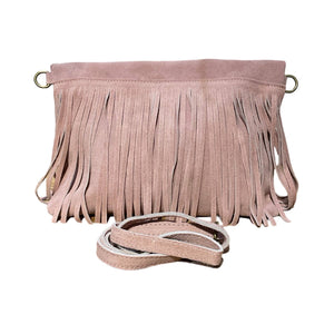 Boho Suede Fringe Wristlet