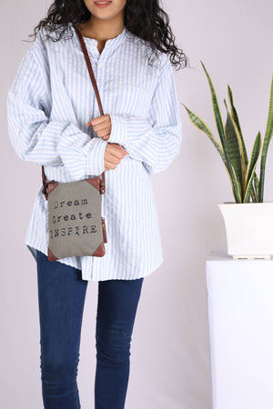 Dream Create Inspire Canvas Small Women's Crossbody Bag