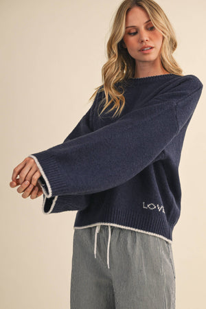 Navy Love Sweater