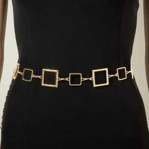 Open Square Link Chain Belt