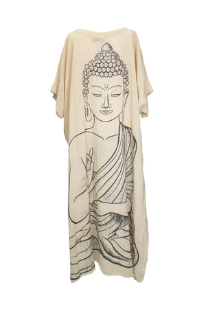 Hi-Lo Tunic with Karma Saying (Front) & Buddha Print (Back)