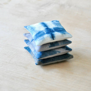 Shibori Indigo Upcycled Linen Lavender Sachet