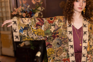 Golden Hour Pixie Duster Crop Kimono w/ Floral Print