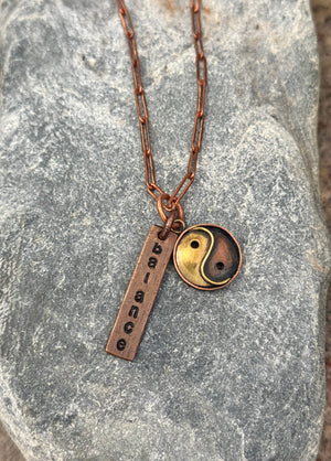 Balance and Yin-Yang Charm Necklace - Handmade by Survivors
