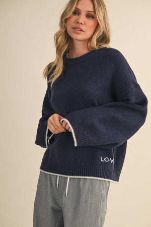 Navy Love Sweater