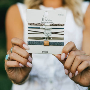 Roam Buffalo Charm Hair Tie Bracelet Set