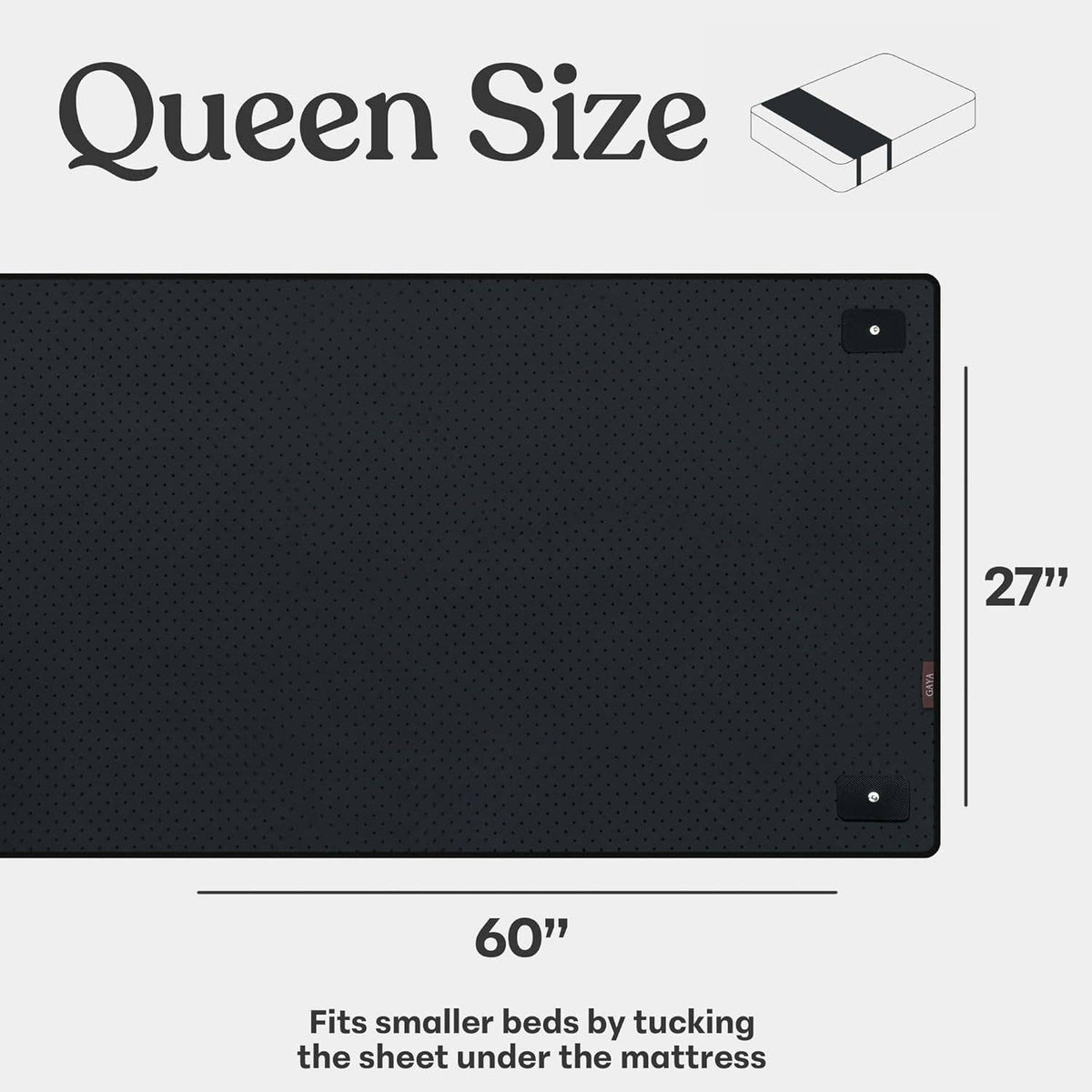 Gray Leather Grounding Mat for Bed – King & Queen