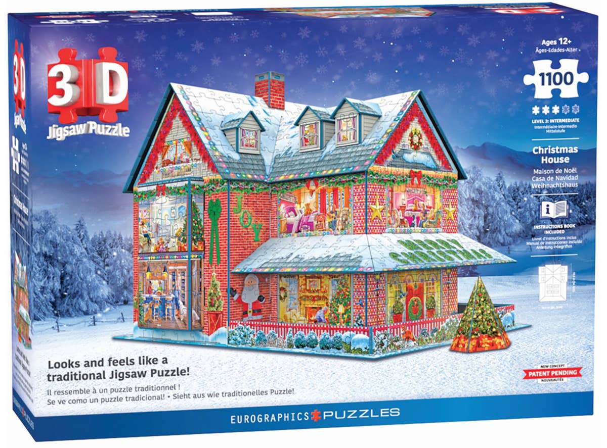 Christmas House 3D Puzzle, 1,100 Pieces