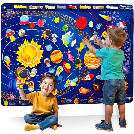 Space Felt Board for Kids - Educational Flannel Toy