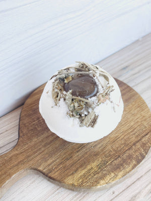 Smoky Quartz Bath Bomb with Dried Calendula