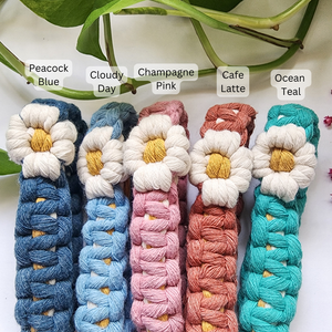 Handwoven Mini Floral Finger Keychain