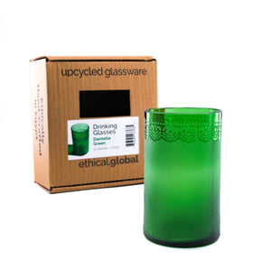 Handcrafted Upcycled Glass Tumblers, Set of 2