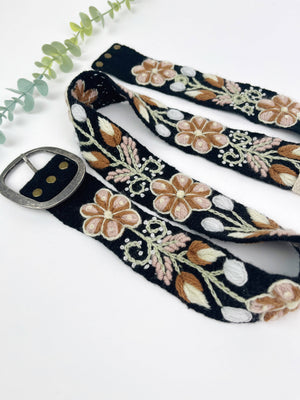 Cappuccino Wide Embroidered Belt