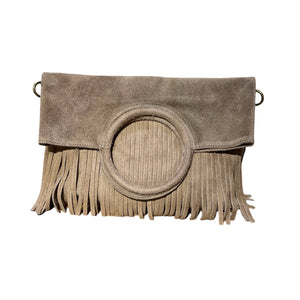 Boho Suede Fringe Wristlet