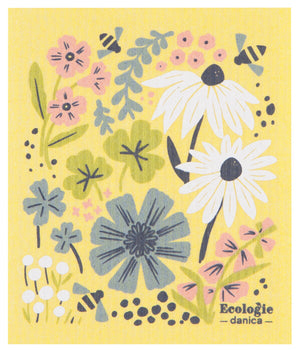 Bees And Blooms Swedish Dishcloth
