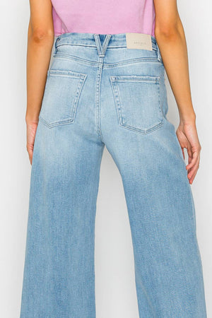 Adjustable Inseam Mid-Rise Wide Leg Jeans