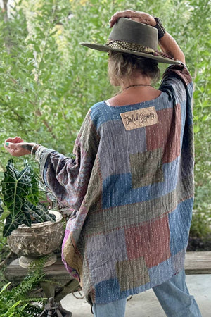 Kantha Sunrise Poncho Top
