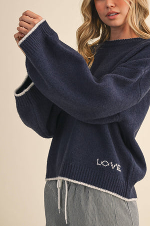 Navy Love Sweater