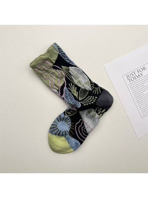Rufia - Abstract Botanical Crew Socks