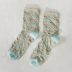 Bohemian Embossed Crew Socks