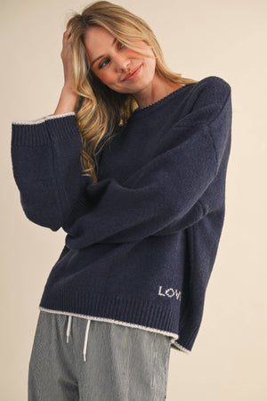 Navy Love Sweater