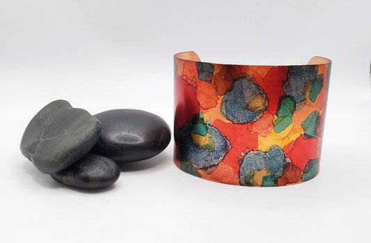 Large Copper and Ink Cuff