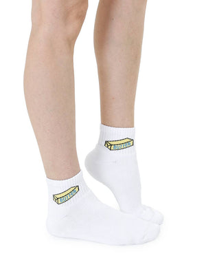 Butter Stick Classic Ankle Socks – White
