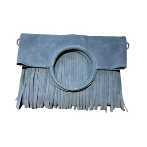 Boho Suede Fringe Wristlet