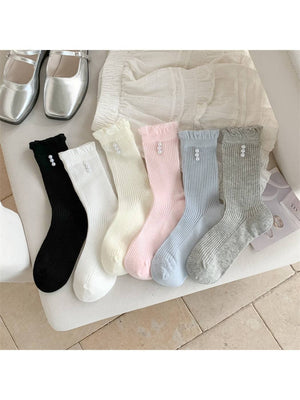 Rufia - Delicate Trim Rib Crew Socks