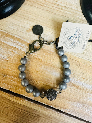 Gorgeous Gunmetal Crystal Necklace