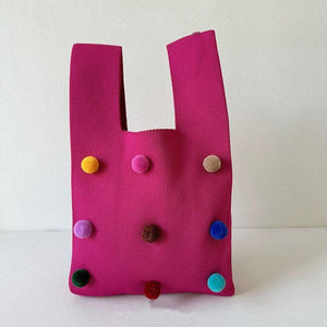 Colorful Knitted Ball Bag