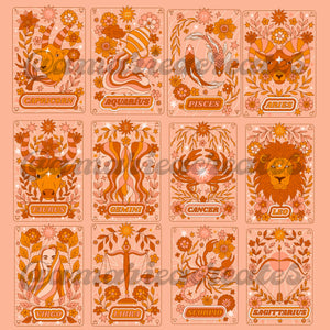 Groovy Astrology Sign Glass Cup