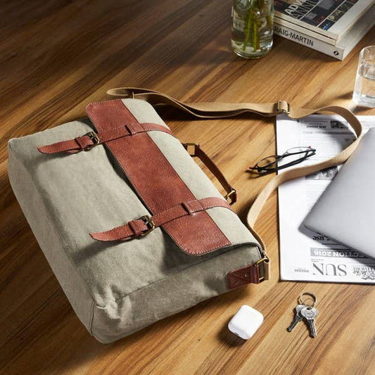 Upcycled Canvas Messenger Bag