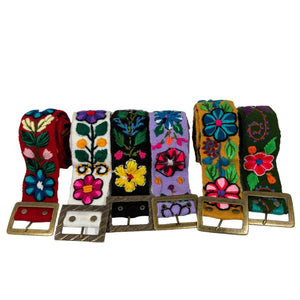 Handmade Peruvian Embroidered Flower Belt