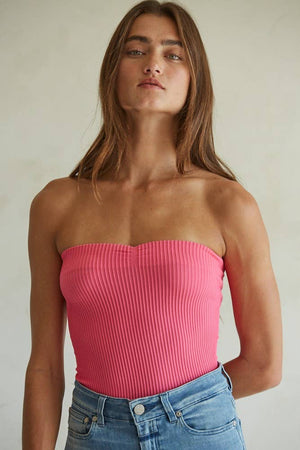Sweetheart Neckline Seamless Ribbed Tube Top