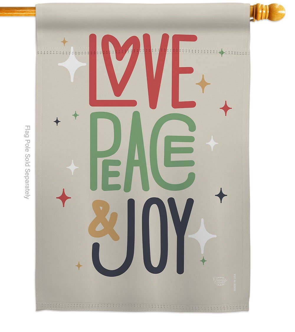 Love Peace & Joy Winter Wonderland House Flag