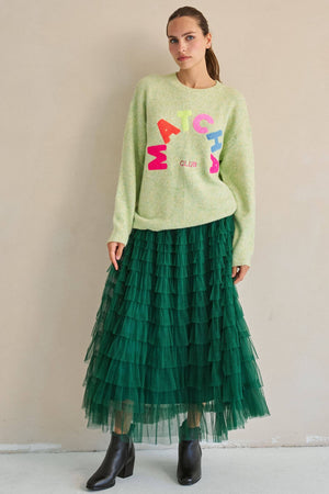 Matcha Club Patch Knit Sweater – Plus Size